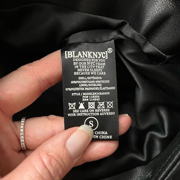 Blank NYC In Demand Faux Leather Motorcycle Jacket S - Picture 5 of 6